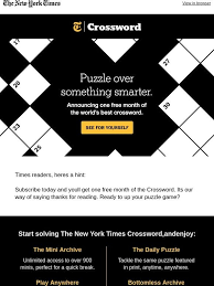 We have just finished solving all the nyt mini crossword puzzle for april 2 2021 and if you are stuck you can always use our website for reference. The New York Times Welcome To The Crossword This Special Offer Is Our Treat Milled