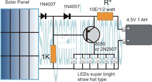 It is built around a solar lamp controller ic cl0116 (ic1), a miniature solar cell, a bright white led (led1) and a few other components. Simple Solar Garden Light Circuit With Automatic Cut Off Homemade Circuit Projects