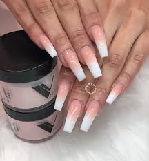 Ombre Pink And White Nails Wedding Nails Coffin Nails Classy