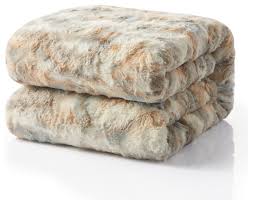 Faux fur throws give your room texture, style, and warmth. Tache Super Soft Brown Russian Lynx Faux Fur Throw Blanket Contemporary Throws By Tache Home Fashion Houzz