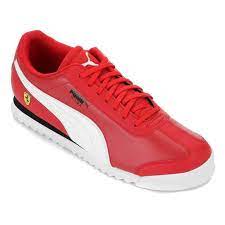 Este calzado de entrenamiento liviano estaba equipado con características que mejoran la comodidad. Tenis Couro Puma Ferrari Roma Masculino Vermelho Branco Netshoes