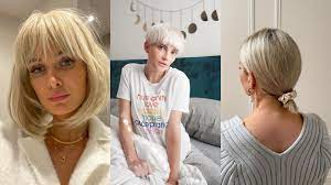 Streaky blonde highlights over the chocolate brown base provide richness and 3d texture. 26 Best Short Blonde Hairstyles That Are Trending All Things Hair Uk
