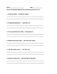 Improving writing by combining sentences. Combining Sentences Worksheet By Phistry Phun Teachers Pay Teachers
