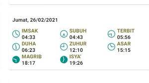 Jadwal sholat jakarta febuari 2021. Jadwal Sholat Dan Buka Puasa Tangerang 26 Februari 2021 Suara Banten