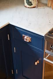 Combine Navy Cabinetry With Copper Handles To Create Sleek Kitchen Discover The Main Company S Bespoke Yorkshir Sleek Kitchen Copper Handles Rose Gold Kitchen
