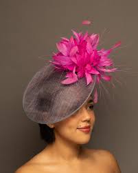 Angela Black and Red Fascinator Hat for the Kentucky Derby