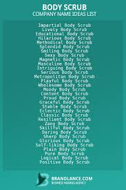 888 Body Scrub Company Name Ideas List Generator 2022