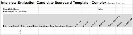 Excel hiring rubric template : 11 Free Interview Evaluation Forms Scorecard Templates