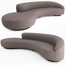 Vladimir kagan freeform curved sofa. 3d Serpentine Sofa With Arm By Vladimir Kagan Cgtrader