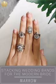 Stacking Wedding Bands For The Modern Bride Marrow Fine Stackable Rings Stacked Wedding Bands Womens Engagement Rings Diamond Cluster Engagement Ring
