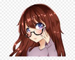 Girl With By Anime Brown Hair And Glasses Clipart 2663822 Pikpng