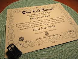 Doctor Who Time Lord Diploma A Great Birthday Gift To A Fellow Whovian Or Just Something Fun To Hang On Your Own Doctor Who Eleventh Doctor Quotes Time Lords