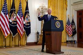 President donald trump has launched a defence of his administration in a white house news conference lasting over an hour. President Joe Biden Holds First Press Conference In Office