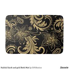 Black And Gold Bathroom Rug Set Stylish Black And Gold Bath Mat Zazzle Com Gold Bath Mat Bathroom Rugs Bath Rugs