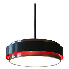 Midcentury Equatorial Pendant Lamp With Red Colored Light Effect For Sale At 1stdibs