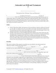 These are fill in the blank forms valid in all 50 states. Download Colorado Last Will And Testament Form Pdf Rtf Word Freedownloads Net