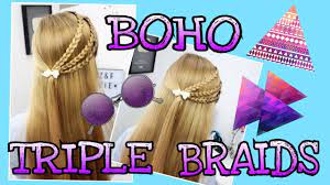 Zopf zu einem zopf #einem. Boho Mini Zopfe Triple Braids Coole Madchen Zopfe Frisuren Anleitung Tutorial Youtube