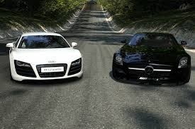 Audi R8 V10 With Mercedes Sls Amg 8 By Iby786x On Deviantart Mercedes Sls Audi R8 V10 Audi R8