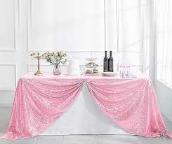 Buy 60x102 Pink Sequin Tablecloth Rectangular Glitter Pink Table Cloths For Birthday Wedding Bridal Baby Shower Party Decorations Online In Usa B08t6dc1ct