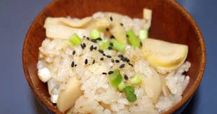Steamed Rice With Bamboo Shoots Takenoko Gohan Bamboo Shoots Steamed Rice Spring Recipes