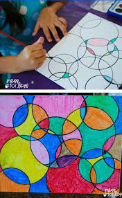 Creative, fun and easy art projects for kids to create. Watercolor Circle Art Homeschool Art Circle Art Watercolor Circles