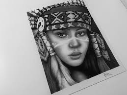 Native American Girl Drawing Prints