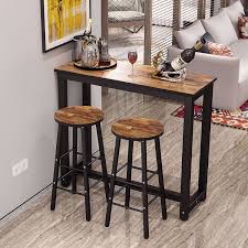 Tribesigns 3 Piece Pub Table Set Dining Table Set With 2 Bar Stools Pub Table Sets Small Kitchen Tables Bar Table Sets