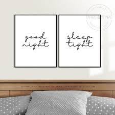Good Night Sleep Tight Printable Wall Art Set Of 2 Above Bed Etsy Wall Art Quotes Bedroom Bedroom Art Above Bed Bedroom Wall Decor Above Bed