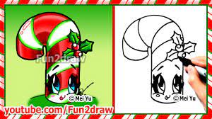 All you have to do is draw out the other side of the christmas tree and then draw the shape of the trunk. How To Draw Christmas Stuff Things Cute Candy Cane Holly Art Top Drawing Videos Fun2draw Youtube
