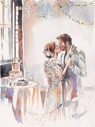 Anniversary Wedding Gift Custom Portrait Reserved For Dave Etsy Wedding Prints Custom Portraits Wedding Illustration