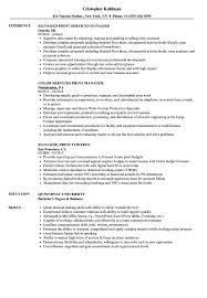 print manager resume samples velvet jobs