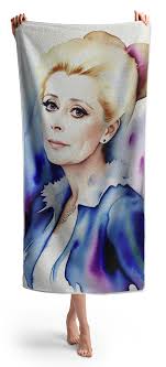 Catherine Deneuve Beach Towels for Sale