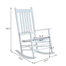 Outsunny Porch Rocking Chair Outdoor Patio Wooden White Rocker White Outdoor Wooden Rocking Chair Aosom Rocking Chair Rocking Chair Porch Wooden Rocking Chairs