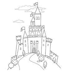 Castle clipart black and white. Kastelen Tekenen Kleurboek Kind Tekening