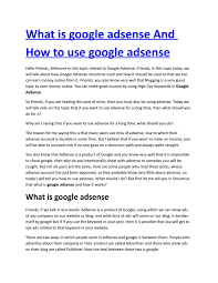 We did not find results for: What Is Google Adsense And How To Use Google Adsense By Ik2199202 Issuu