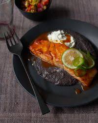 Ancho And Honey Glazed Salmon With Black Bean Sauce And Jalapeno Crema Recipe Recipe Honey Glazed Salmon Black Bean Sauce Glazed Salmon