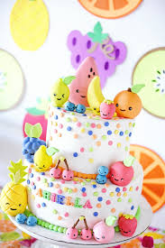 Cute And Colorful Tutti Frutti Birthday Party Project Nursery Fruity Cake Tutti Frutti Birthday Party Fruit Birthday Cake
