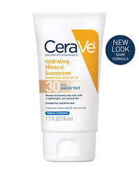 Is suitable for most sensitive skins. Hydrating Mineral Sunscreen Broad Spectrum Spf 30 For Face Sheer Tint Cerave