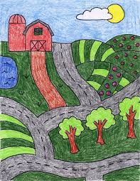 How To Draw A Farm Art Projects For Kids Farm Art Kids Art Projects Fall Art Projects