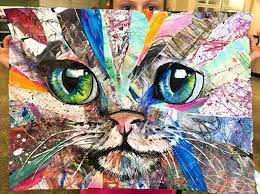 Unser Erstes Projekt In Diesem Jahr War Ein Sehr Fortschrittliches Multilevel Multimedia Diy Papier Diesem Diy Collage Art Projects Art Art Activities