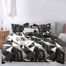 Black white gold wedding colors palette ideas i love a black tie affair, don't you? Amazon Com Jumeey Black Duvet Cover Queen White Grey Geometric Bedding Sets Full Cotton Modern Marble Duvet Covers For Men Women Teen Boys Girls Gold Blocks Diamond Triangle Bedding Set Comforter Cover Full
