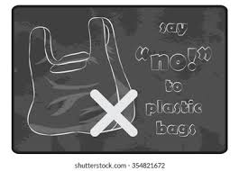 The necessity to understand different mentality and behavioral pattern of consumers in embracing. No Plastic Bag Campaign Using Chalkboard Stock Vector Royalty Free 354821672