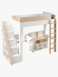 Manque de place au sol ? Lit Mezzanine Avec Etageres Pour Combine Easyspace Blanc Bois Vertbaudet Lit Mezzanine Lit Mezzanine Enfant Lit Mezzanine Bureau Loft Beds For Small Rooms Loft Bed Plans Small Room Design