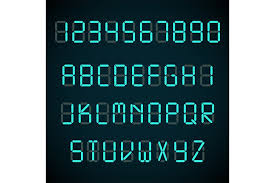 You may use our server to host the font file for free. Digital Font Alarm Clock Letters And Numbers Vector Alphabe 862758 Illustrations Design Bundles