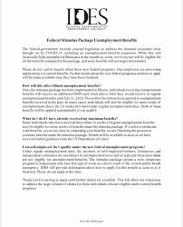 Illinois Employment On Twitter Federal Stimulus Unemployment Benefits Faq