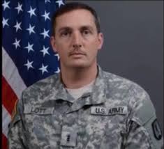 Retired Maj. Gen. James Williams (right) salutes as Staff Sgt. Aaron  Garretson, of Company A, 1st Battalion, 148th Infantry Regiment, 37th  Infantry Brigade Combat Team, presents the folded American flag during a