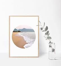 Peaceful Coastal Bathroom Wall Art Decor Serene Blue And Pink Etsy Bathroom Wall Art Landscape Art Prints Beach Photography Prints