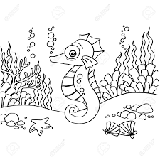 Seahorse coloring page seahorse coloring page. Seahorse Coloring Pages Vector Royalty Free Cliparts Vectors And Stock Illustration Image 45123540