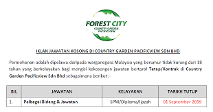 Check spelling or type a new query. Jawatan Kosong Di Country Garden Pacificview Sdn Bhd Kelayakan Spm Diploma Ijazah Jawatan Kosong Kerajaan Swasta Terkini Malaysia 2021 2022