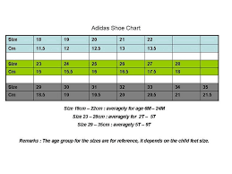 adidas kid shoe size chart